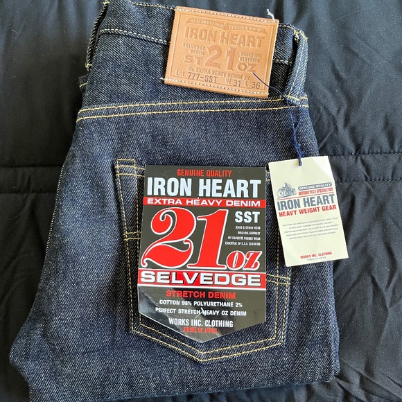 Iron Heart IH-777SST 21oz Shinayaka Stretch Denim-Indigo - Picture 1 of 10